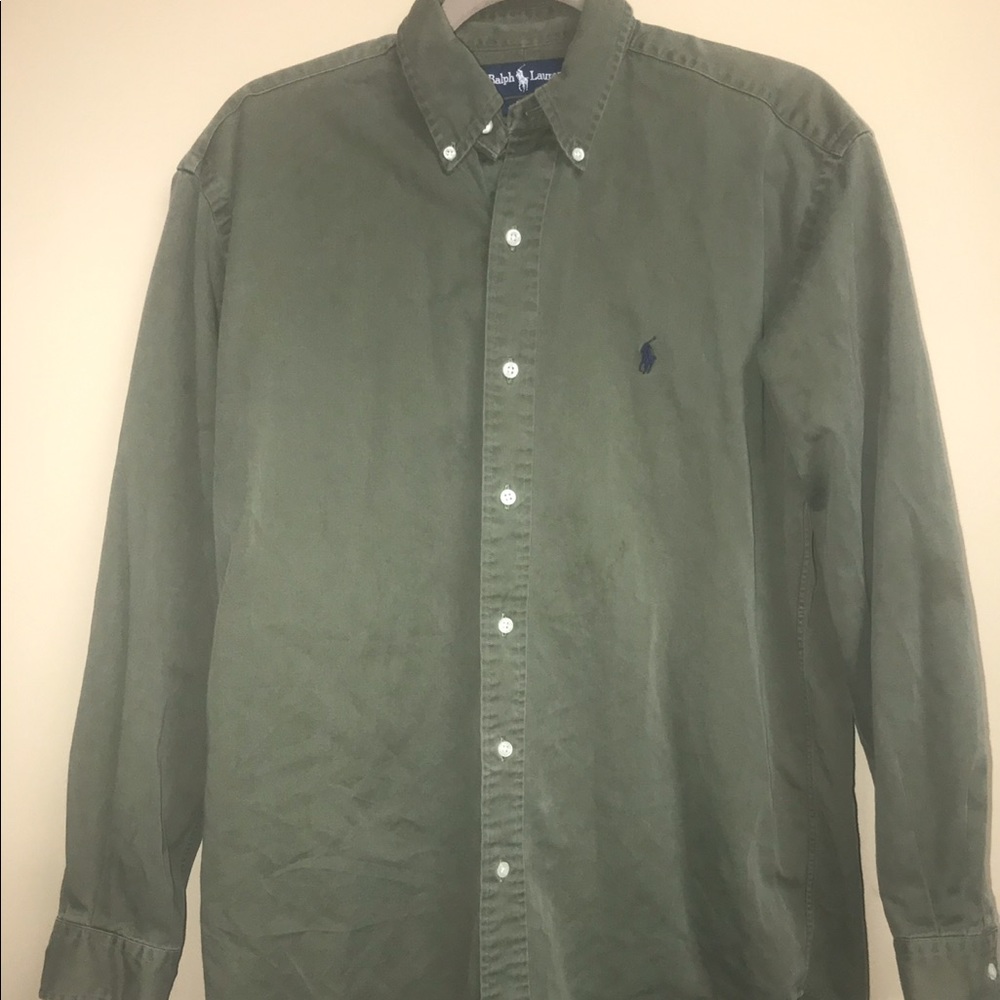 Olive Green Ralph Lauren Polo Button Down Shirt